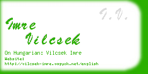 imre vilcsek business card